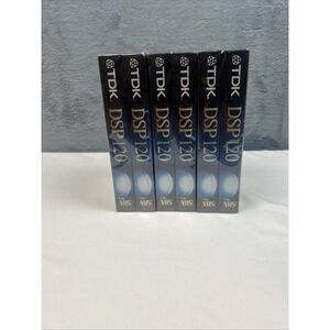 TDK T-120 Blank VHS Video Tape DBS HiFi Surround 6 Hrs DSP Lot Of 3 6 Total NEW!